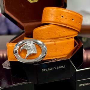 Stefano Ricci Mens Belt orange